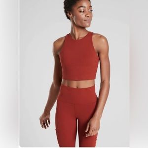 Athleta Crop Conscious Twist Power Vita Russet Brown Size XS